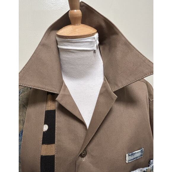 Vintage James Brumfield Designs Jacket Coat Tan Overshirt Western - Size M - Picture 7 of 8